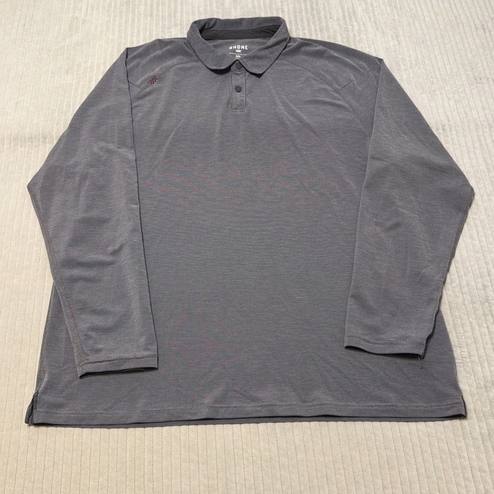 Rhone Men's Grey Long Sleeve Henley Shirt Size XXL Lounge/Active